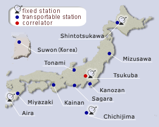 GSI VLBI station map